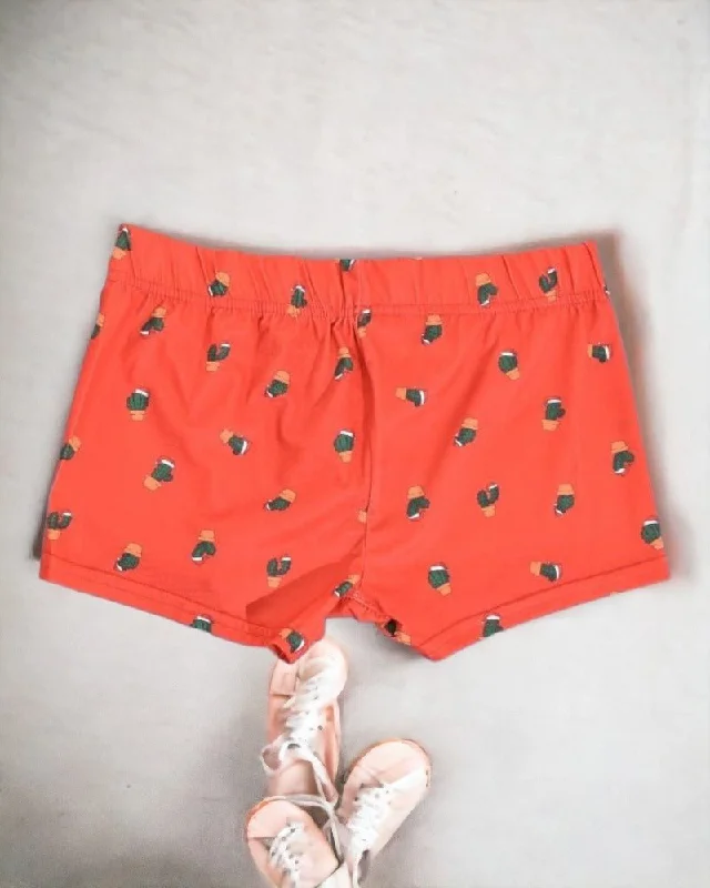 Orange Cactus Print Boxer Shorts