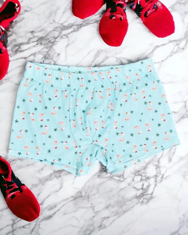 Mint Flamingo Print Boxer Shorts