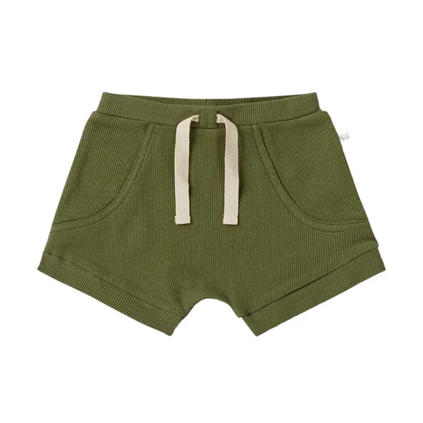 Snuggle Hunny Shorts - Olive Organic