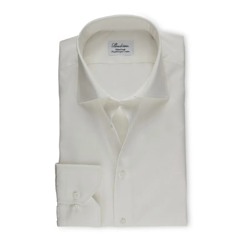 Stenstroms Off-White Fitted Body Shirt In Superior Twill  602771 1467 200