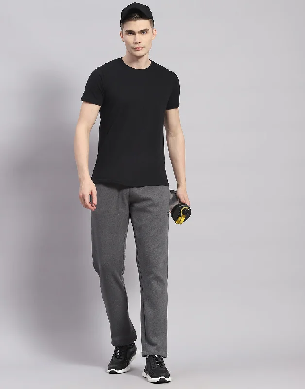 Men Grey Solid Regular Fit Lower