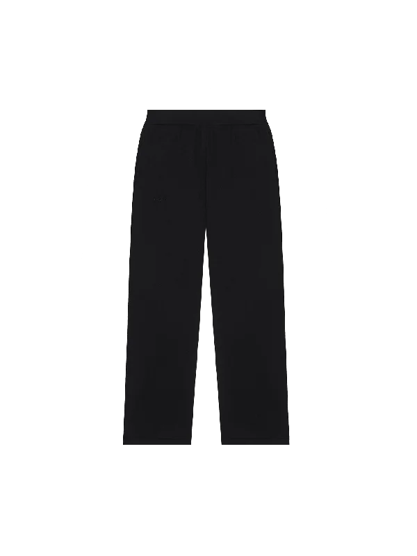 Mens DNA Knitted Straight Leg Track Pants—black