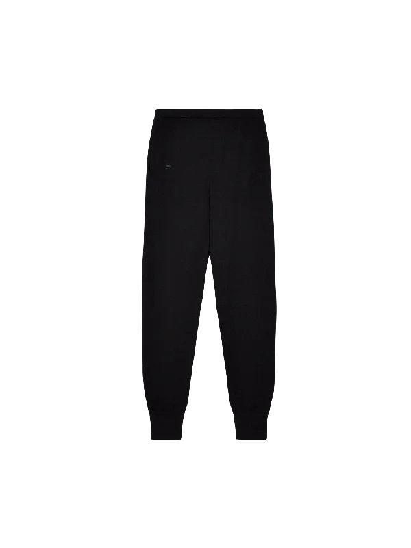 Mens Merino Wool Track Pants—black