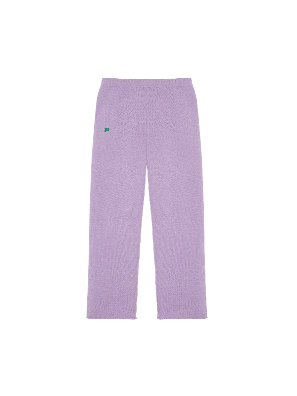 Mens Recycled Cashmere Loose Track Pants—orchid purple