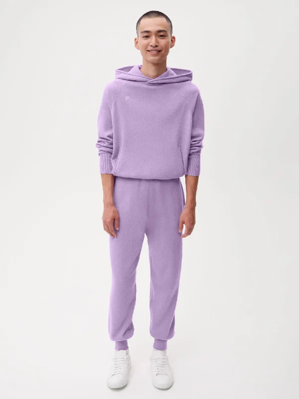 Mens Recycled Cashmere Track Pants—orchid purple