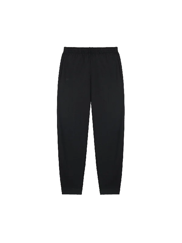 Mens Recycled Wool Jersey Barrel-Leg Track Pants—black