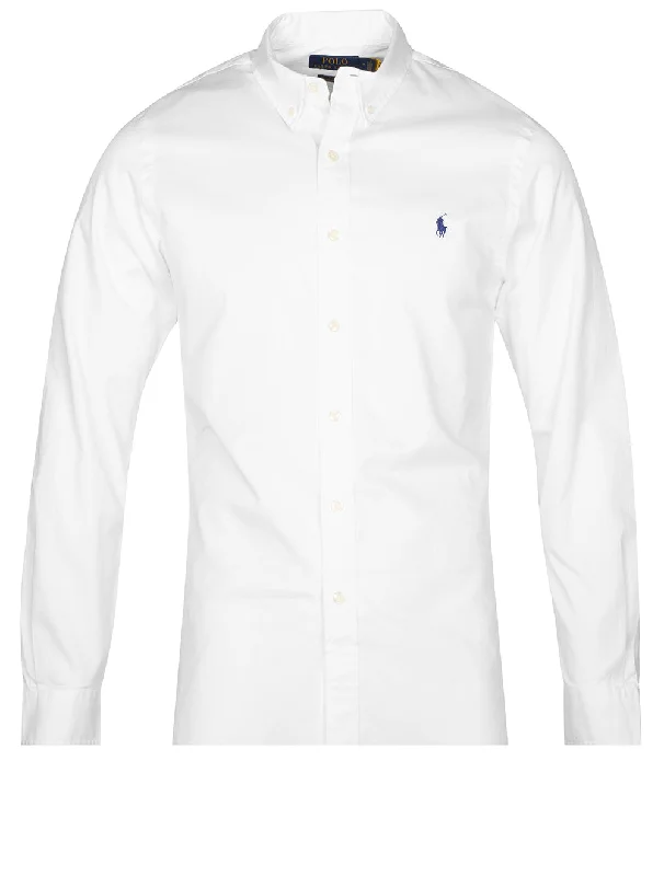 Buttondown Long Sleeve Twill Shirt Off White