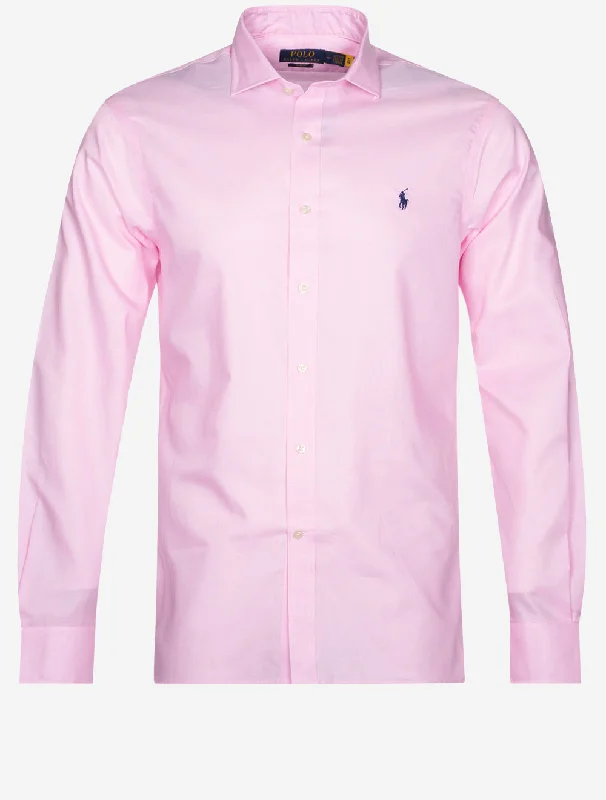 Textured Slim Shirt Pink