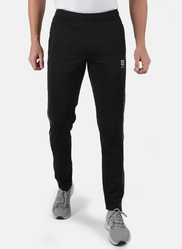 Men Black Self Design Lower