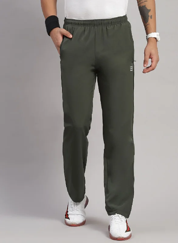 Men Olive Regular Fit Lower