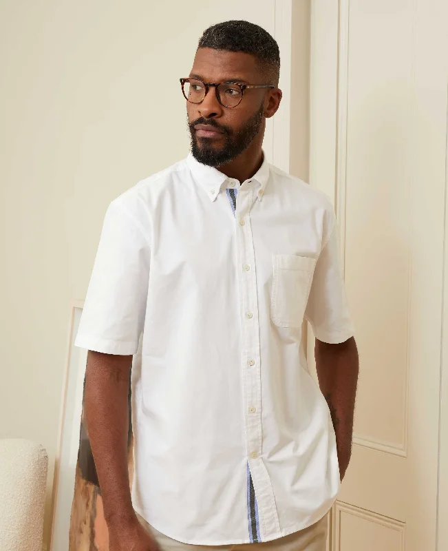 White Classic Fit Short Sleeve Oxford Shirt