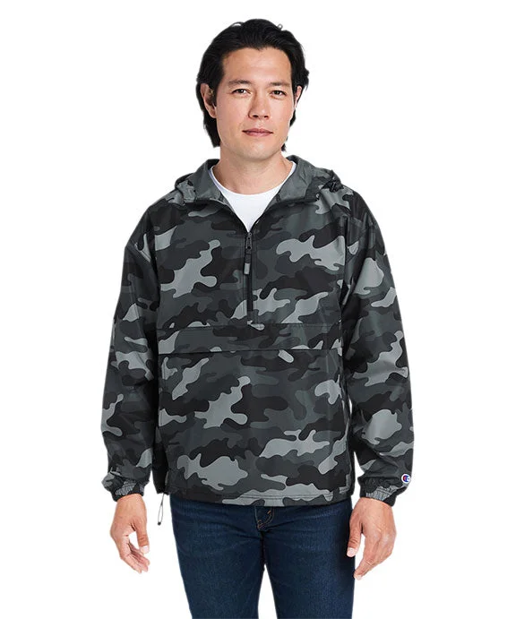 CO200 - Champion Adult Packable Anorak 1/4 Zip Jacket | Concrete Camo