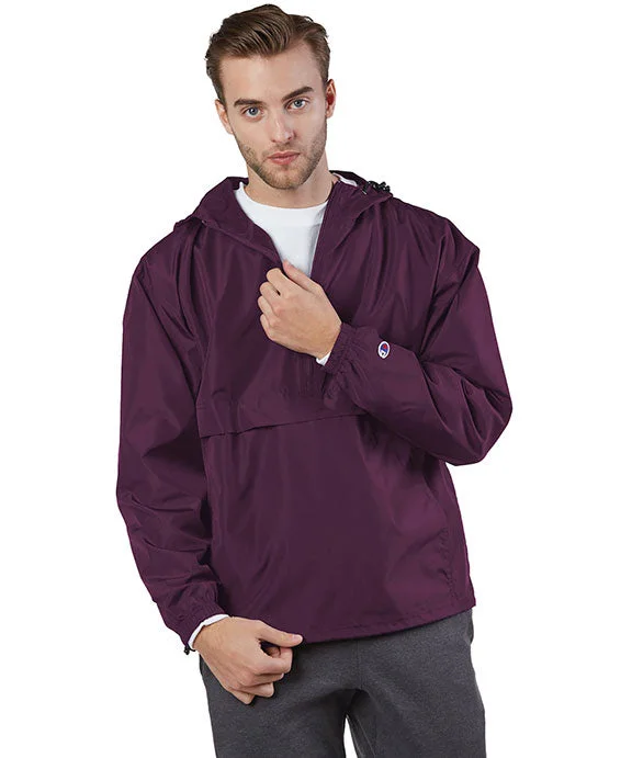 CO200 - Champion Adult Packable Anorak 1/4 Zip Jacket | Maroon