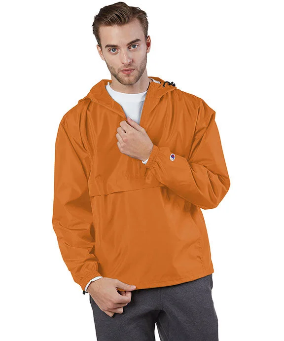 CO200 - Champion Adult Packable Anorak 1/4 Zip Jacket | Orange