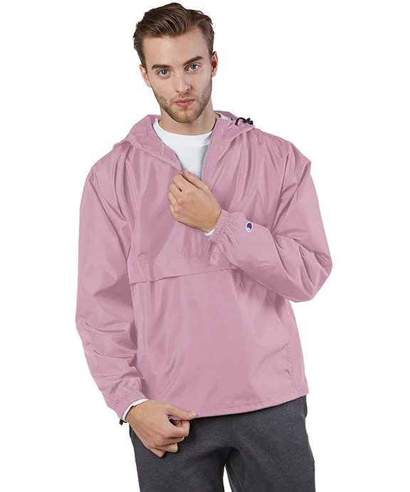 CO200 - Champion Adult Packable Anorak 1/4 Zip Jacket | Pink Candy