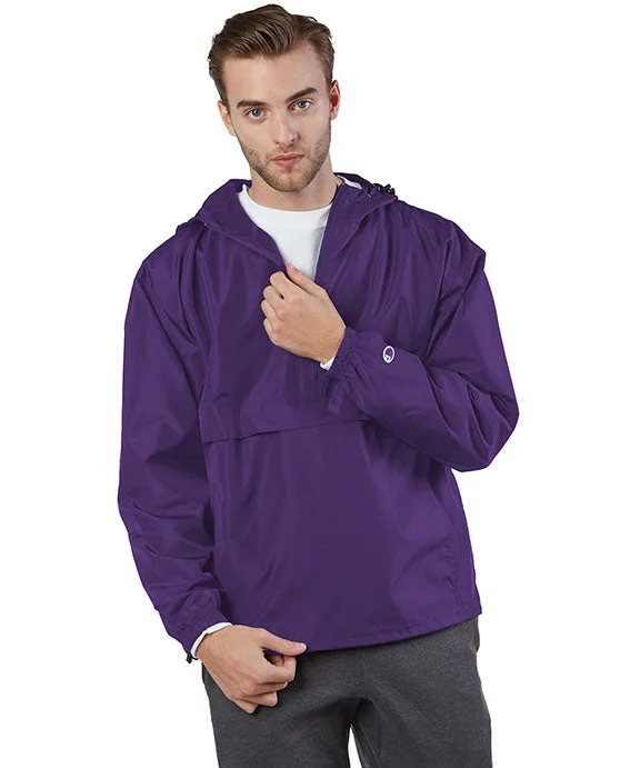 CO200 - Champion Adult Packable Anorak 1/4 Zip Jacket | Ravens Purple