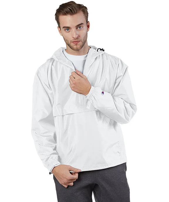 CO200 - Champion Adult Packable Anorak 1/4 Zip Jacket | White