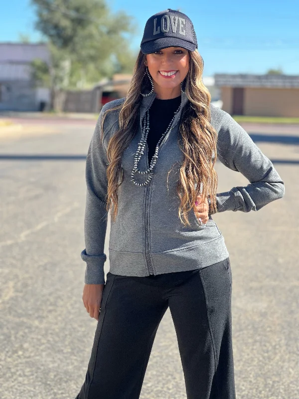 Kloette Grey Full Zipper Workout Jacket