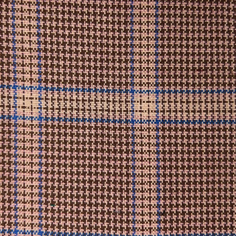 Brown Houndstooth With Blue Plaid