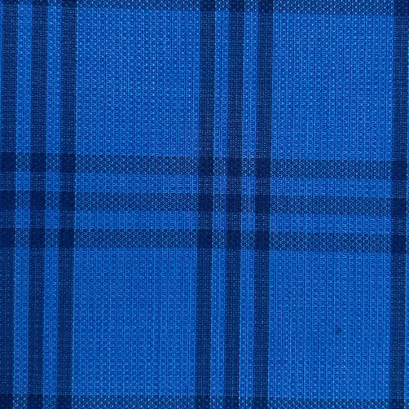 Cobalt Blue With Navy Plaid Hopsack