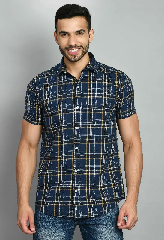 Dynamic Checked Blue Shirt