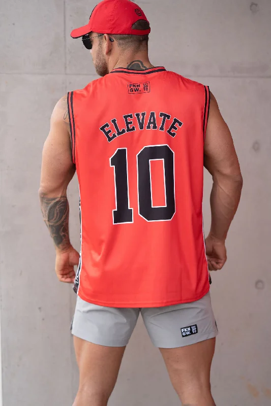 Elevate | Men's Gym Training Basketball Jersey Singlet | Red