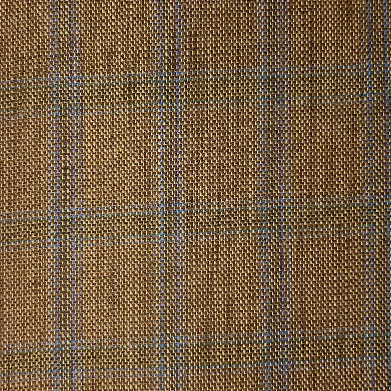 Golden Brown With Blue Windowpane