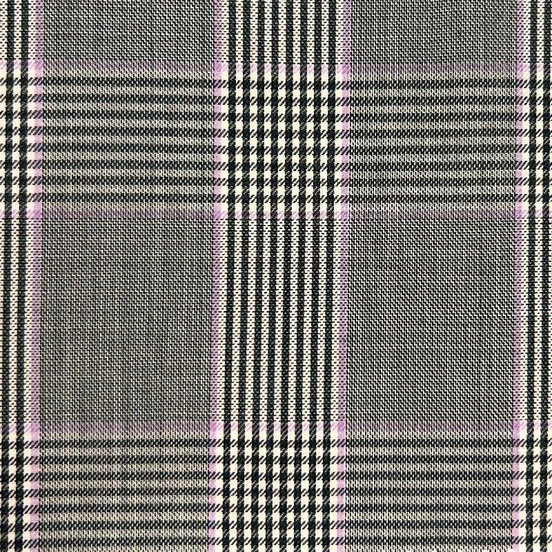 Grey With Lavender Prince Of Wales Glen Plaid Windowpane