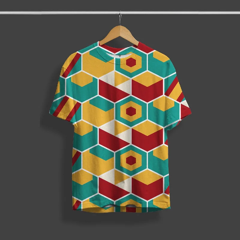 Hexagon Colorful Printed Tees