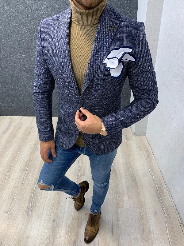 Joe Navy Blue Slim Fit Blazer