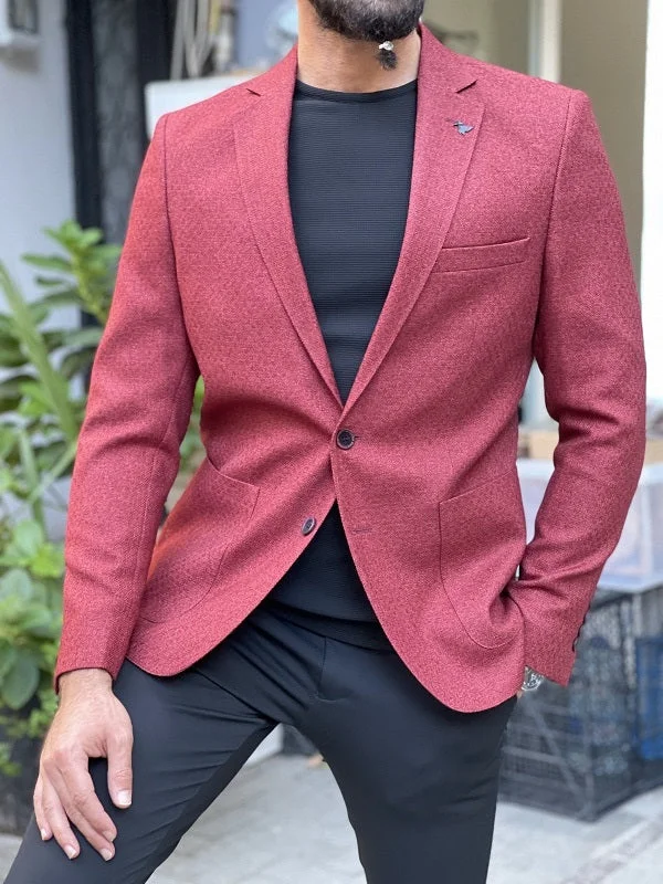 Lawton Burgundy Slim Fit Blazer