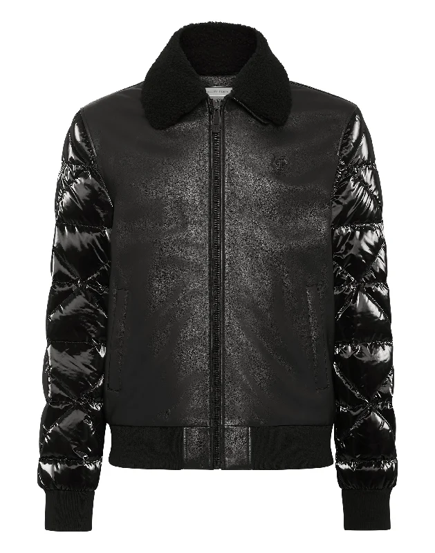 Leather and Nylon Jacket