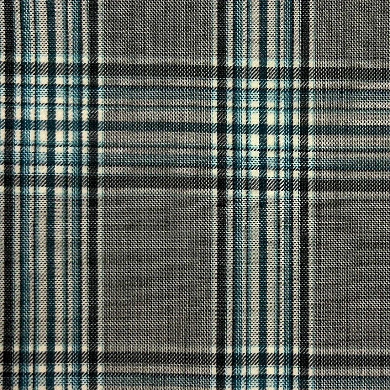 Light Steel Grey With Teal Plaid