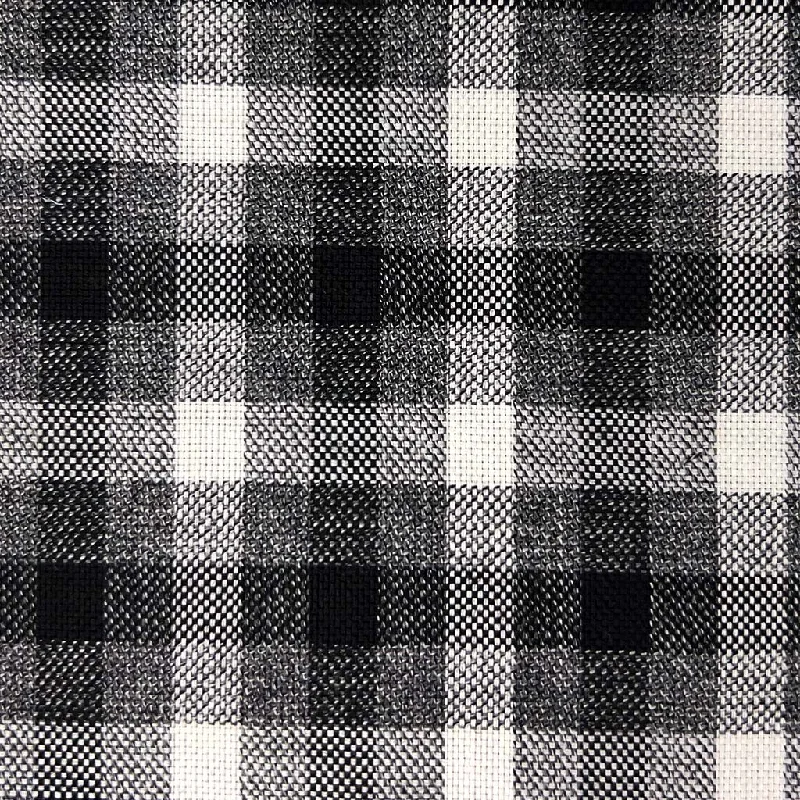 Medium Grey With Black And Ecru Windowpane