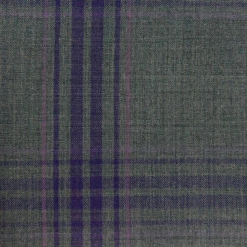 Medium Grey With Large Purple And Lavender Plaid