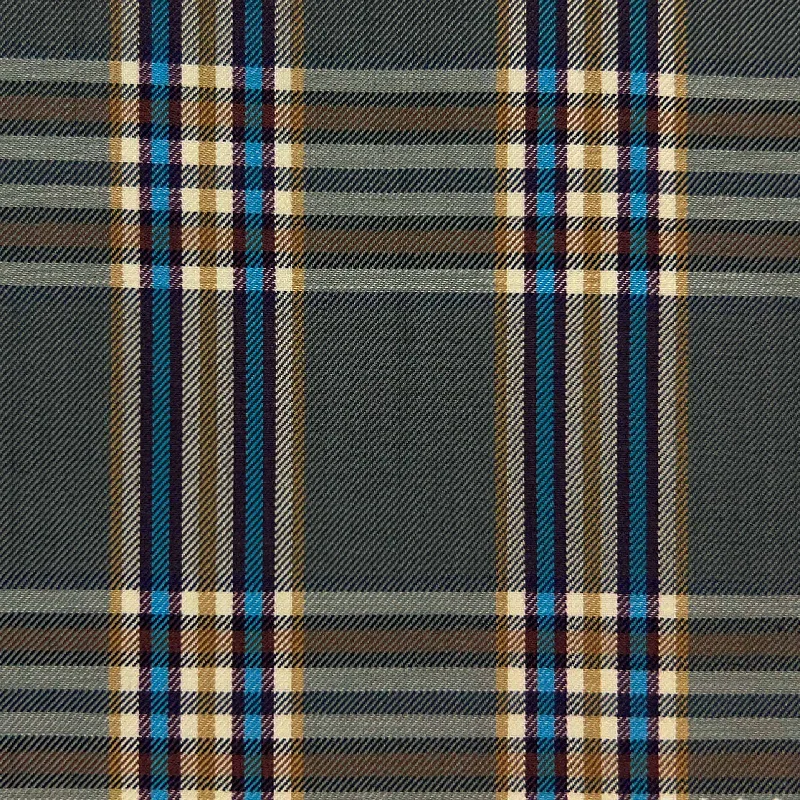 Medium Grey With Purple And Blue Plaid