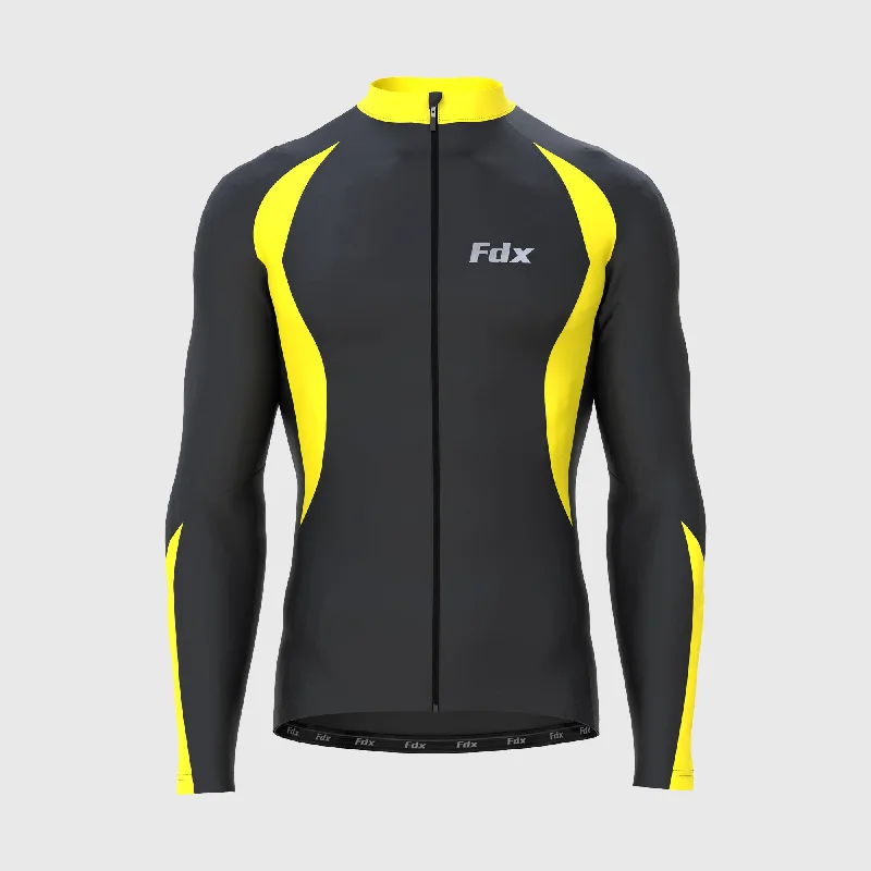 Fdx Viper Men's & Boy's Yellow Thermal Roubaix Long Sleeve Cycling Jersey