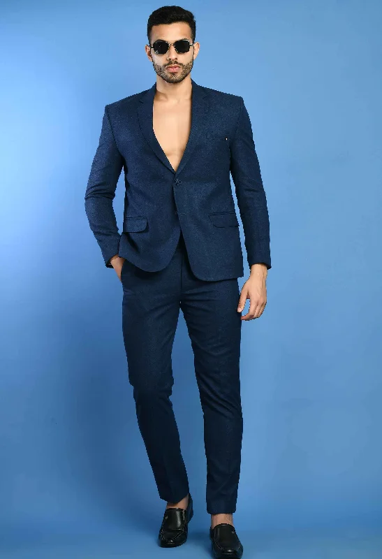 Men's Charming Navy Blue Suit Set