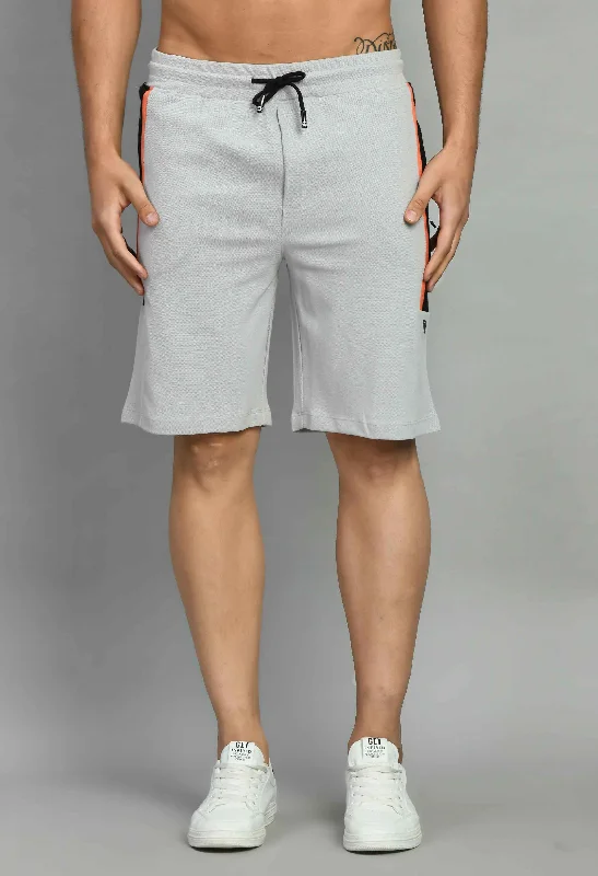 Men's Gray Drawstring Waist Solid Short