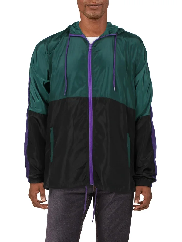 Mens Hooded Lightweight Windbreaker Jacket