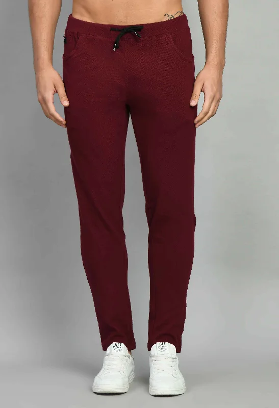 Men's Wine Plain Pique Knit Lower