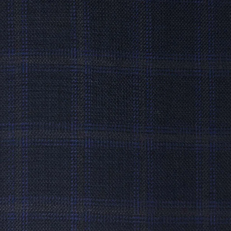 Midnight Blue Self Textured Windowpane