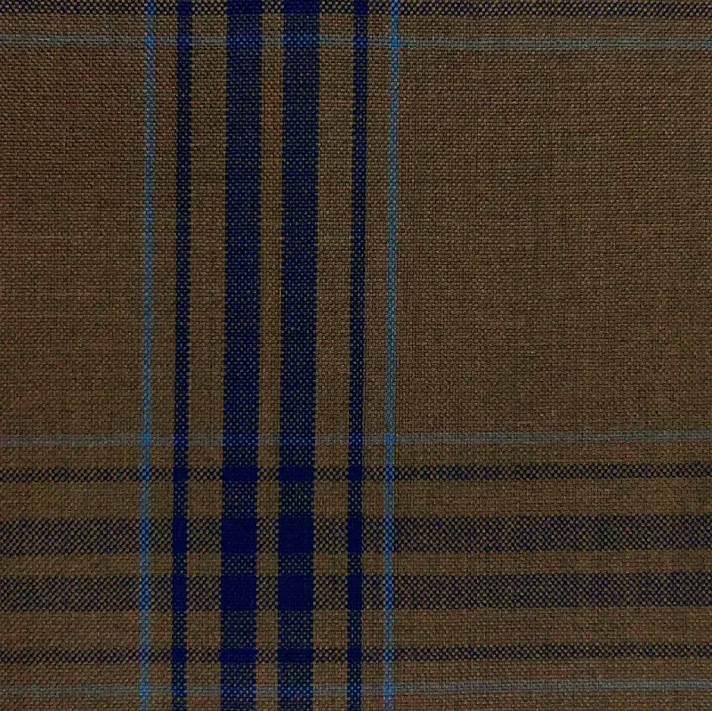 Mocha Brown With Large Navy Plaid