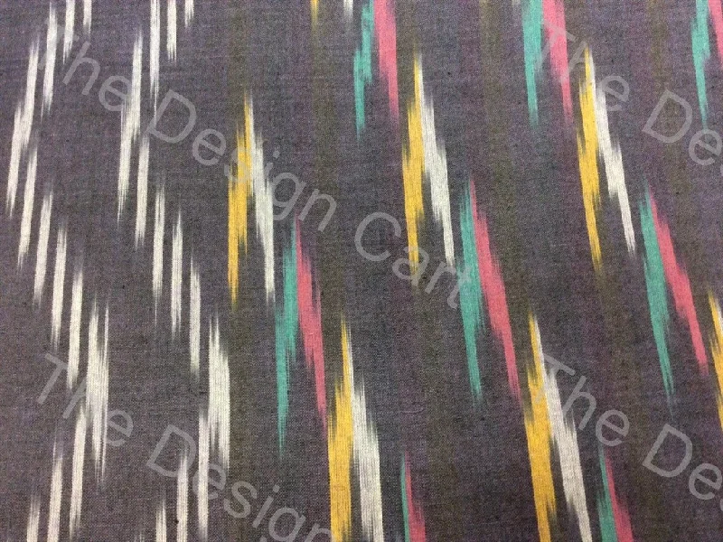 Gray Cotton Ikat Fabric