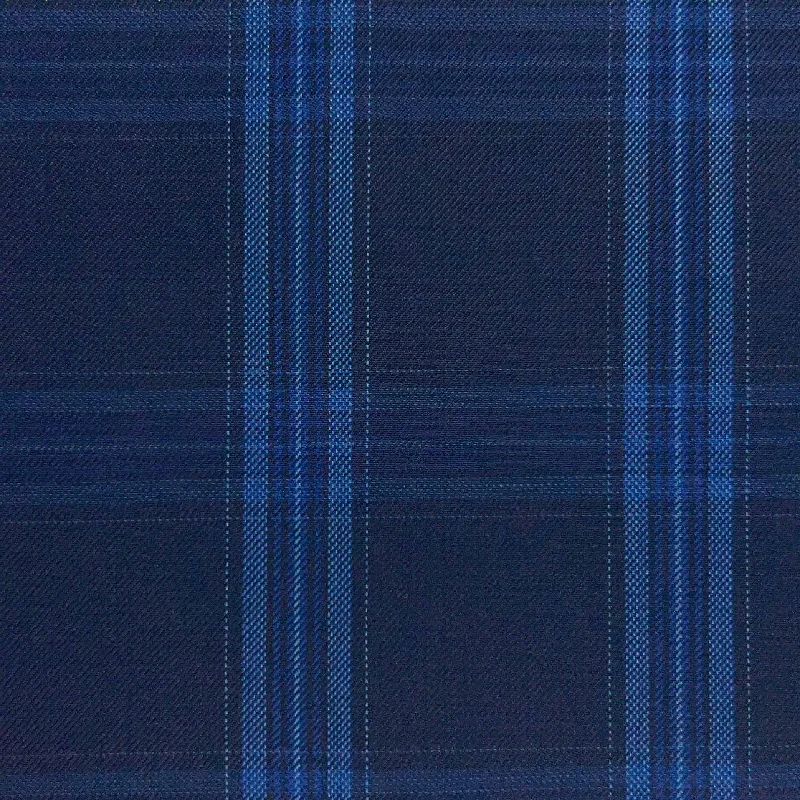 Navy With Azure Blue Plaid