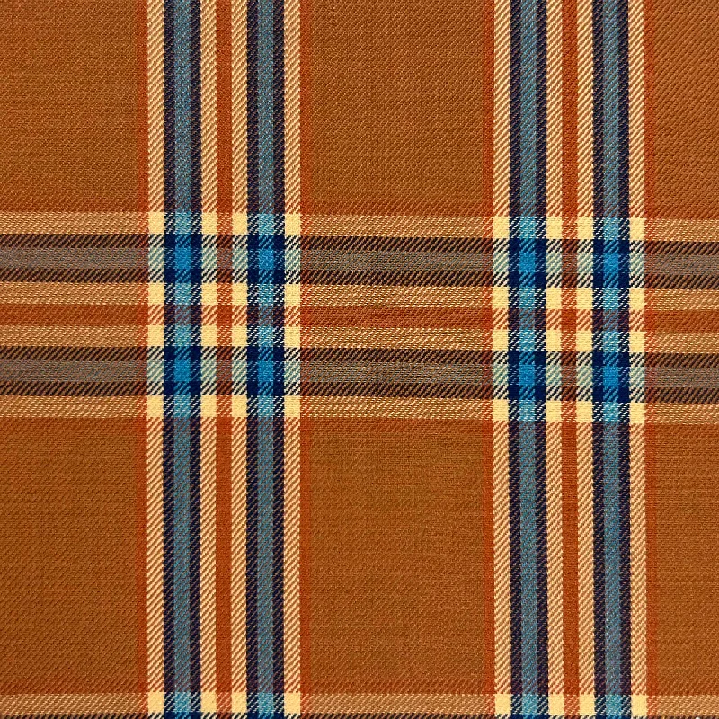 Orange With Blue Plaid