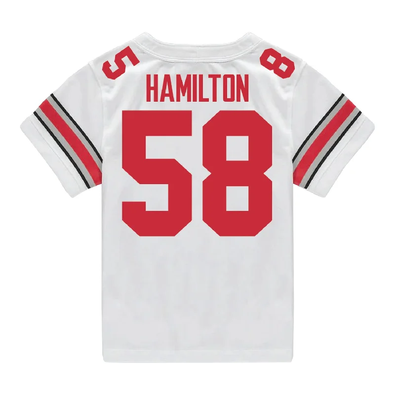 Ohio State Buckeyes Nike #58 Ty Hamilton Student Athlete White Football Jersey