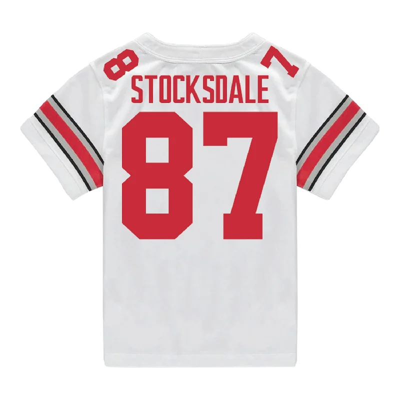 Ohio State Buckeyes Nike #87 Reis Stocksdale Student Athlete White Football Jersey