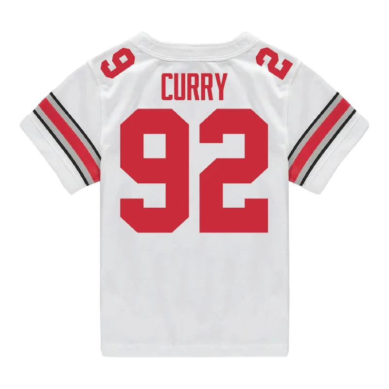 Ohio State Buckeyes Caden Curry Nike #92 Student Athlete White Football Jersey