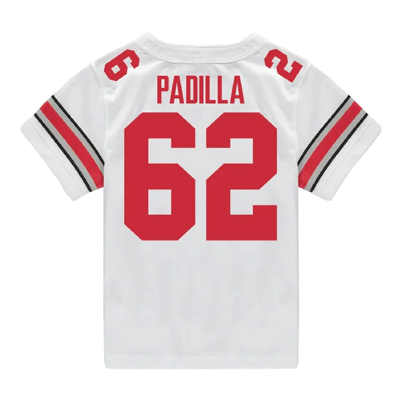 Ohio State Buckeyes Nike #62 Joshua Padilla Student Athlete White Football Jersey